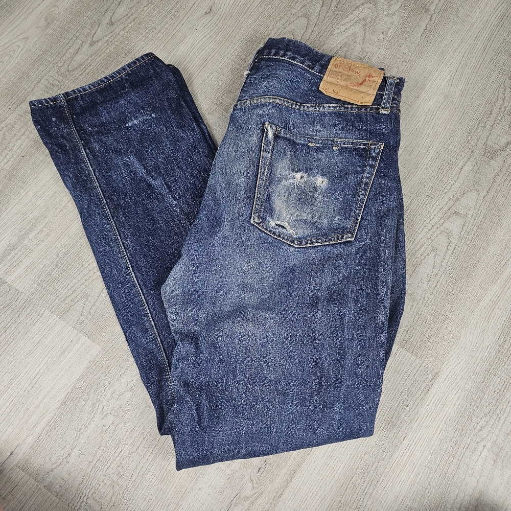 OrSlow Made In Japan Lot 105 Dark Wash Denim Jeans Mens Large, 34" Waist 32" Leg